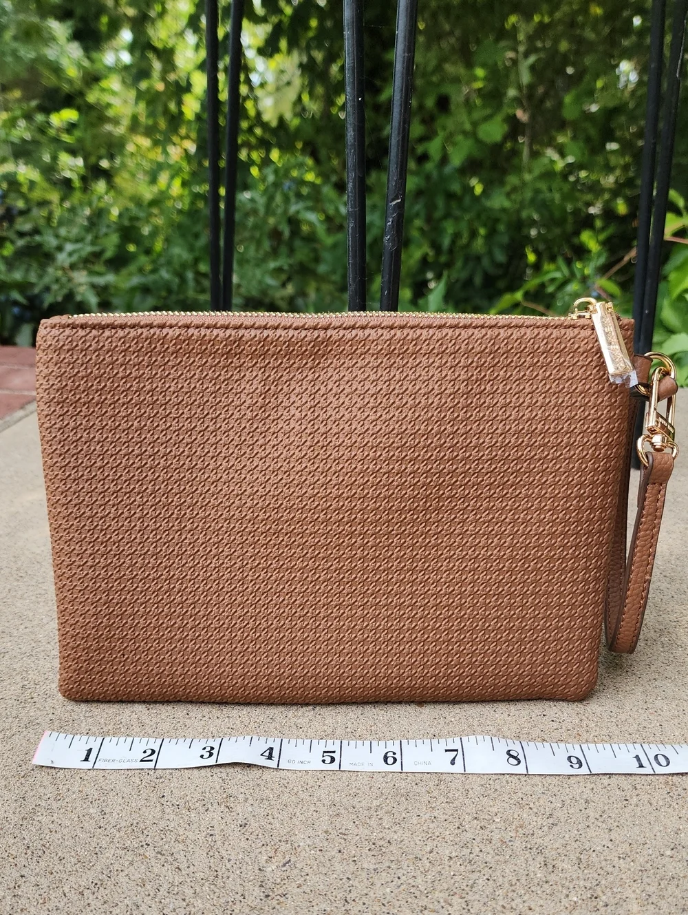 Anne Klein Brown Woven Wristlet Clutch